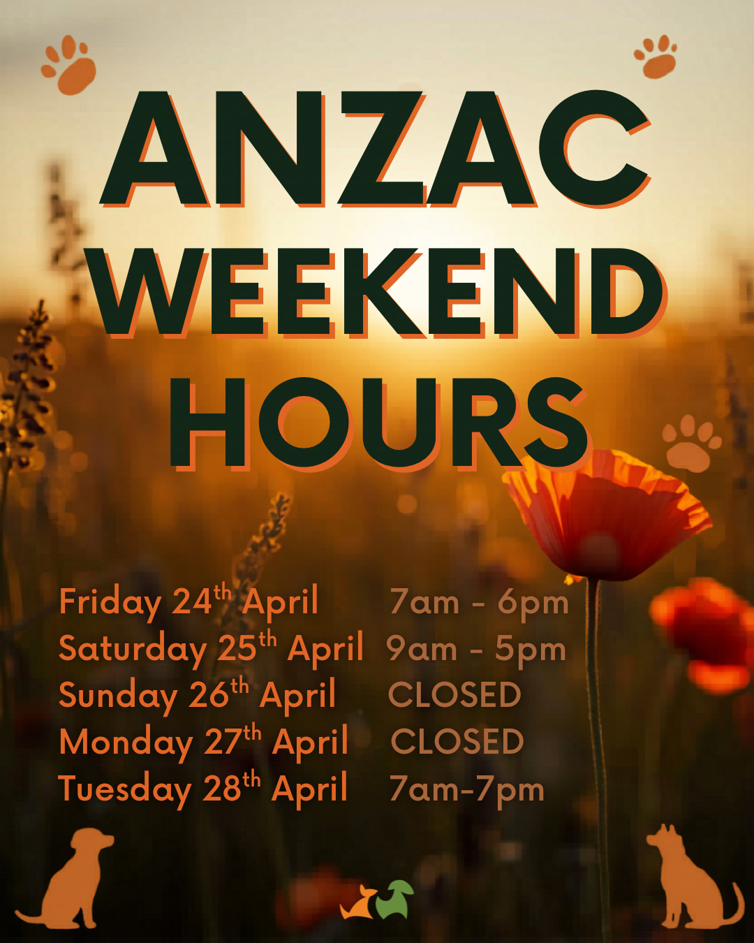 Posts Point Vet - ANZAC Opening hours 2026