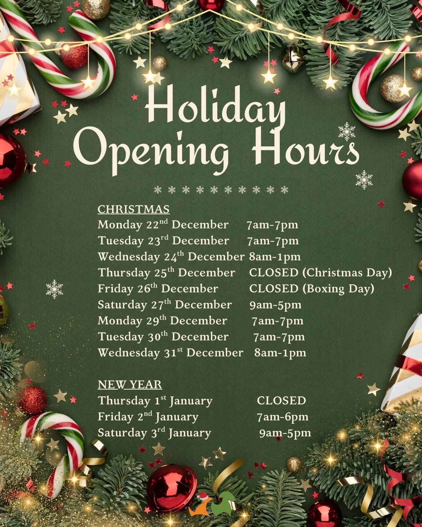 Potts Point Vet - Holiday Hours 2025